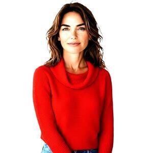 Calvin Klien Medium Red Women's Sweater Misses Size 8 10 M